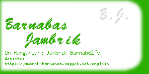 barnabas jambrik business card